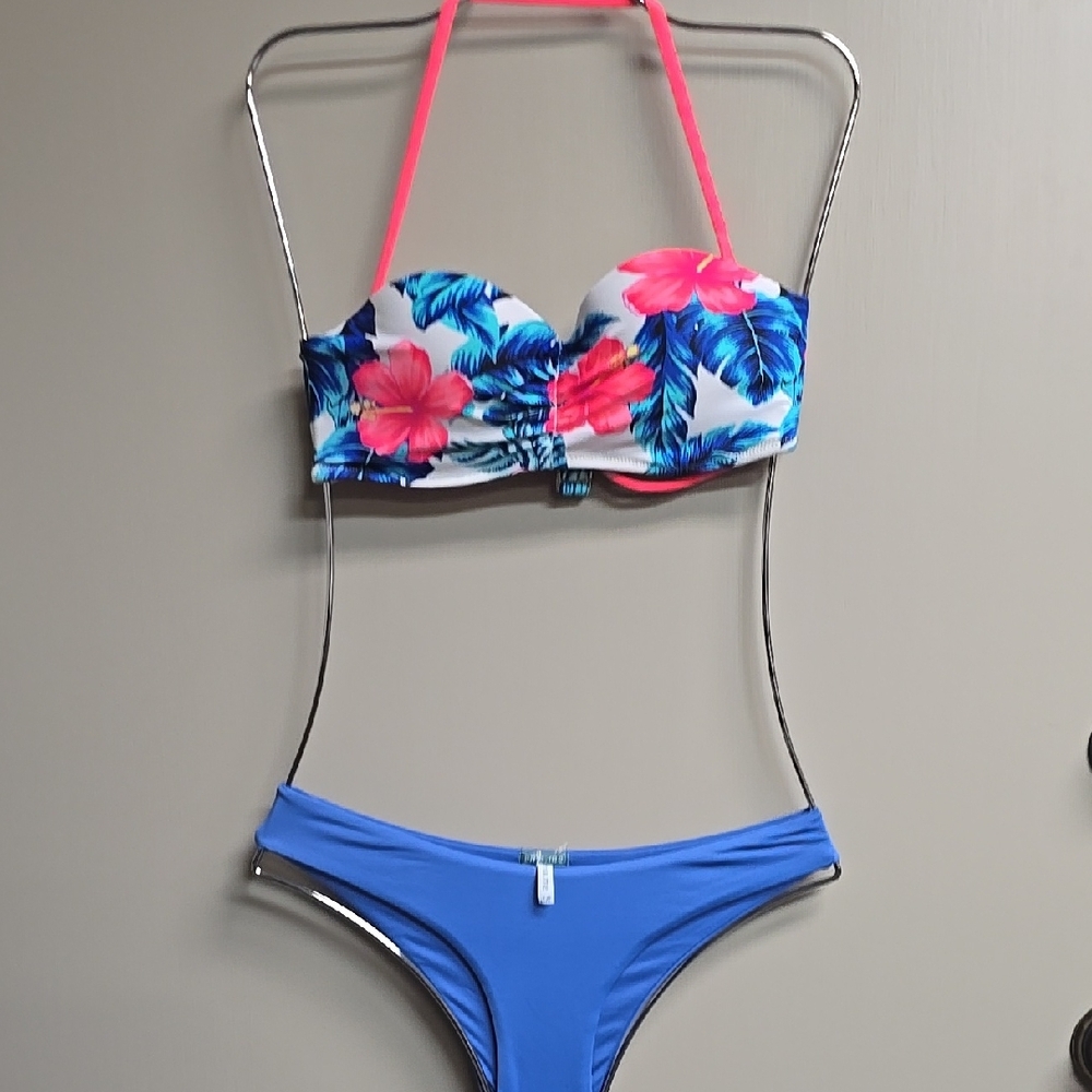 Floral Blue Bikini Set